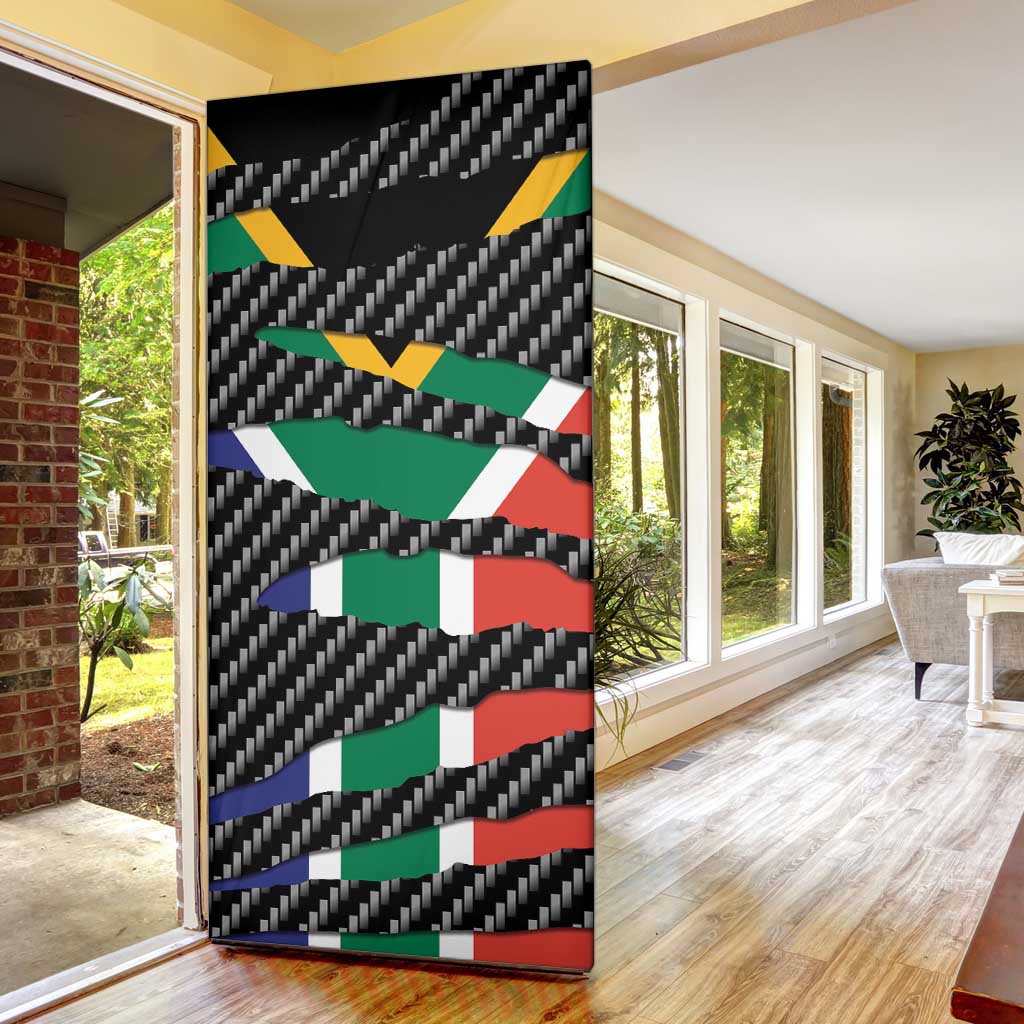 South Africa Beast Door Cover Ripped Flag Graphic - Wonder Print Shop