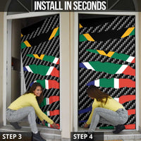 South Africa Beast Door Cover Ripped Flag Graphic - Wonder Print Shop