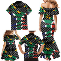 South Africa Beast Family Matching Mermaid Dress and Hawaiian Shirt Ripped Flag Graphic - Wonder Print Shop