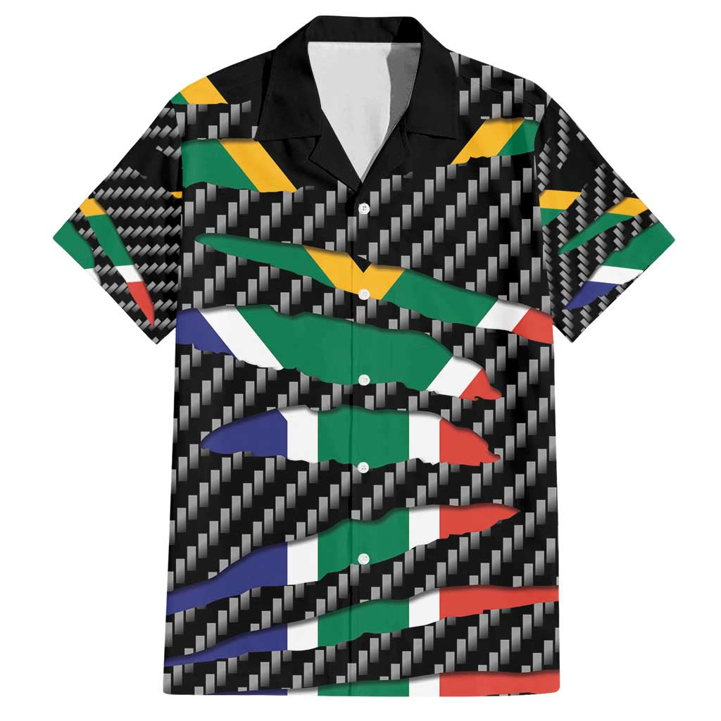 South Africa Beast Family Matching Off Shoulder Maxi Dress and Hawaiian Shirt Ripped Flag Graphic - Wonder Print Shop