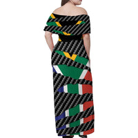 South Africa Beast Family Matching Off Shoulder Maxi Dress and Hawaiian Shirt Ripped Flag Graphic - Wonder Print Shop