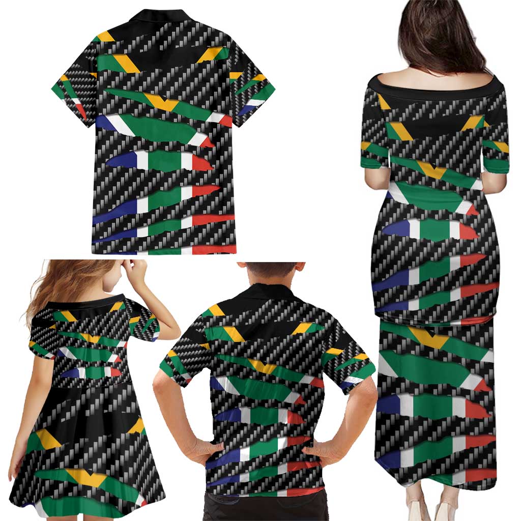 South Africa Beast Family Matching Puletasi and Hawaiian Shirt Ripped Flag Graphic - Wonder Print Shop