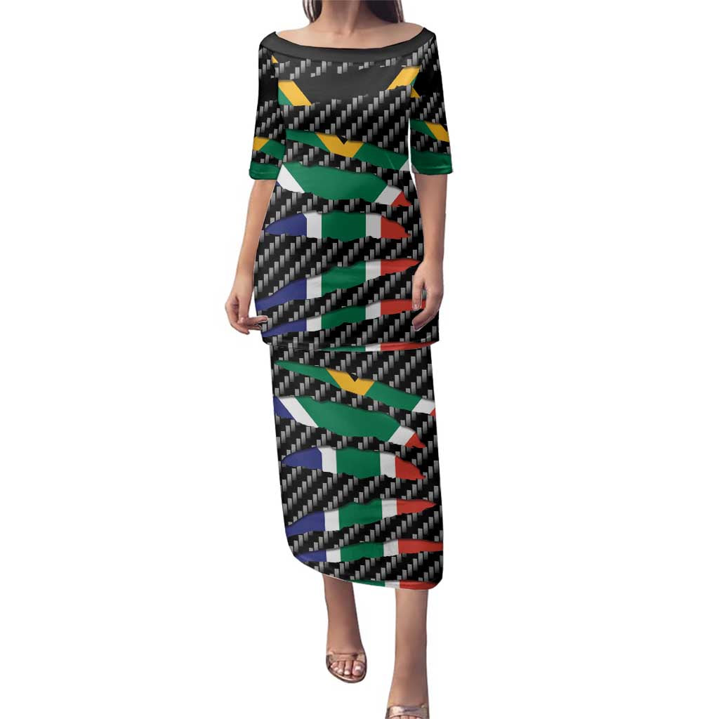 South Africa Beast Family Matching Puletasi and Hawaiian Shirt Ripped Flag Graphic - Wonder Print Shop