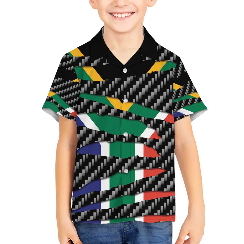 South Africa Beast Family Matching Tank Maxi Dress and Hawaiian Shirt Ripped Flag Graphic - Wonder Print Shop