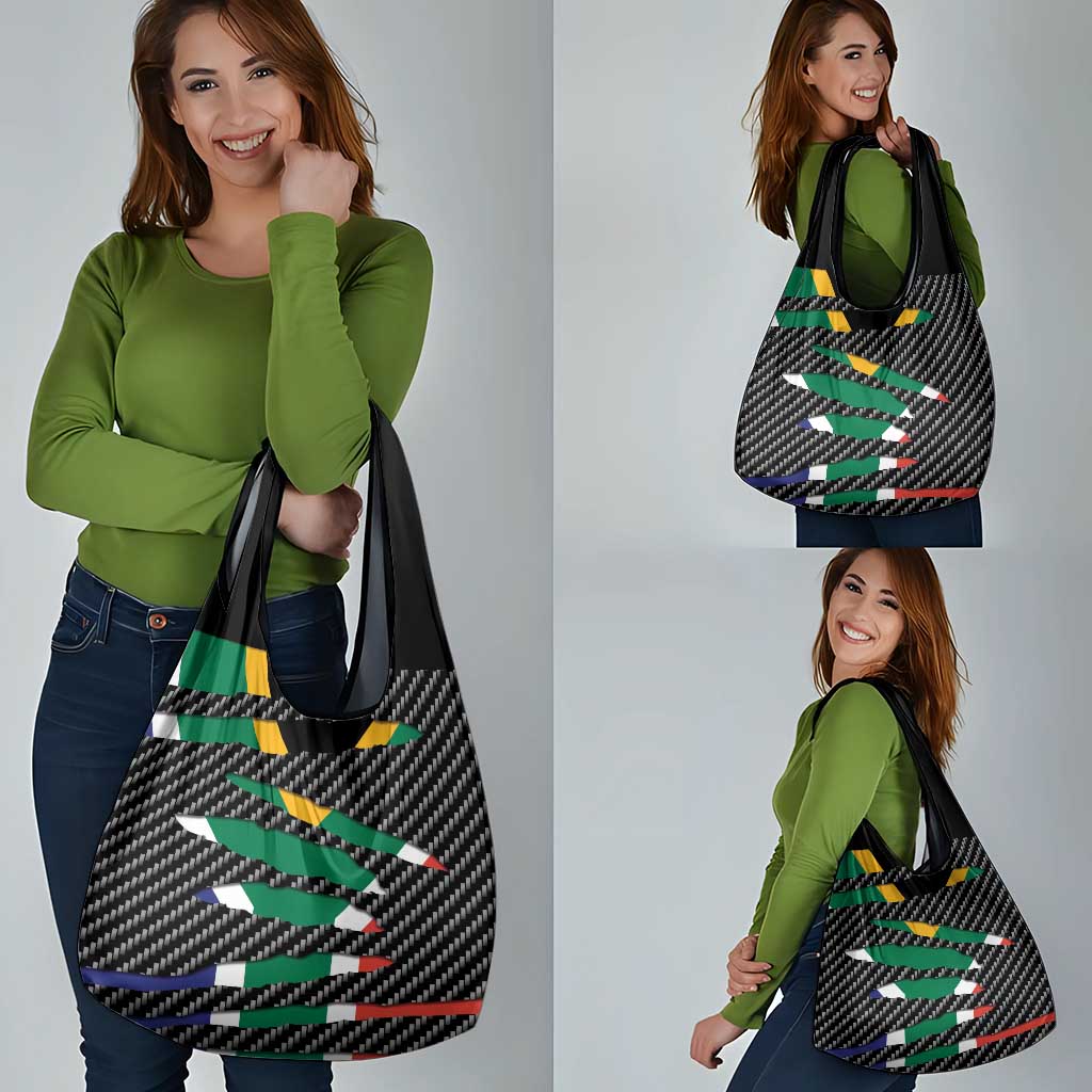 South Africa Beast Grocery Bag Ripped Flag Graphic - Wonder Print Shop