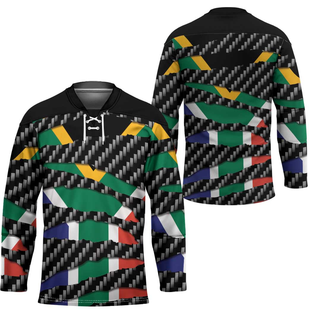 South Africa Beast Hockey Jersey Ripped Flag Graphic - Wonder Print Shop