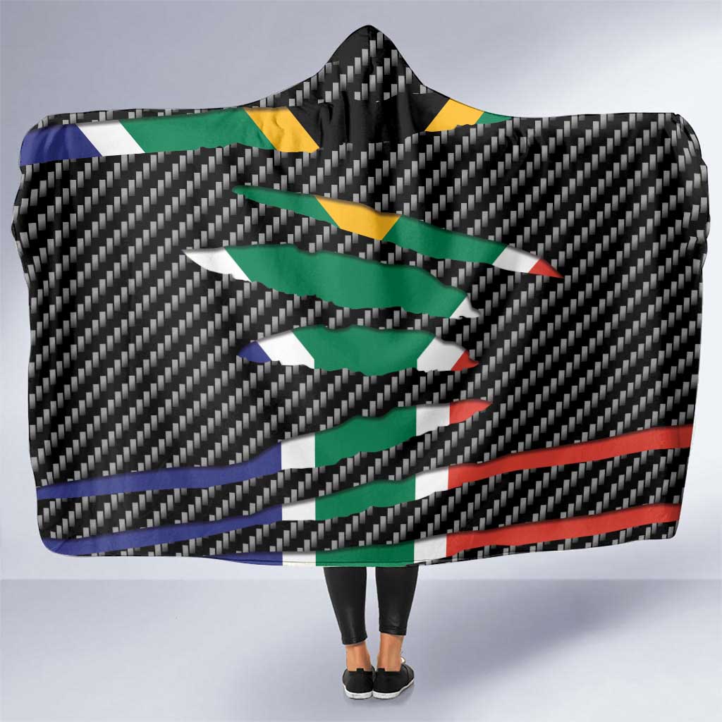 South Africa Beast Hooded Blanket Ripped Flag Graphic - Wonder Print Shop