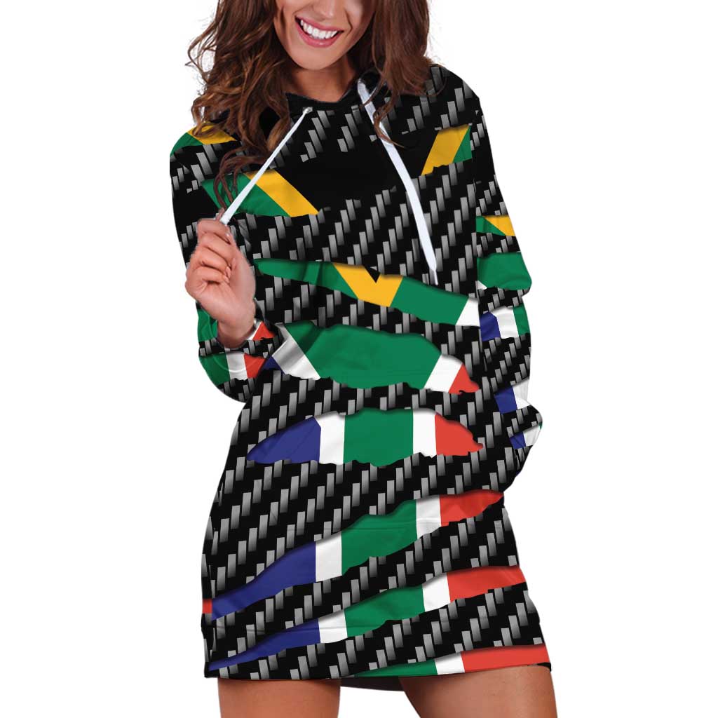 South Africa Beast Hoodie Dress Ripped Flag Graphic - Wonder Print Shop