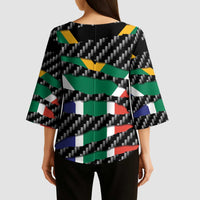South Africa Beast Kimono Sleeve Blouse Ripped Flag Graphic - Wonder Print Shop