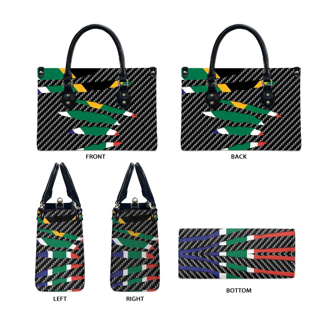 South Africa Beast Leather Bag Ripped Flag Graphic - Wonder Print Shop