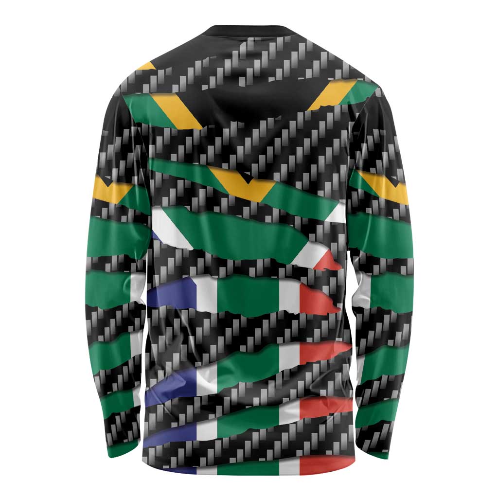 South Africa Beast Long Sleeve Shirt Ripped Flag Graphic - Wonder Print Shop