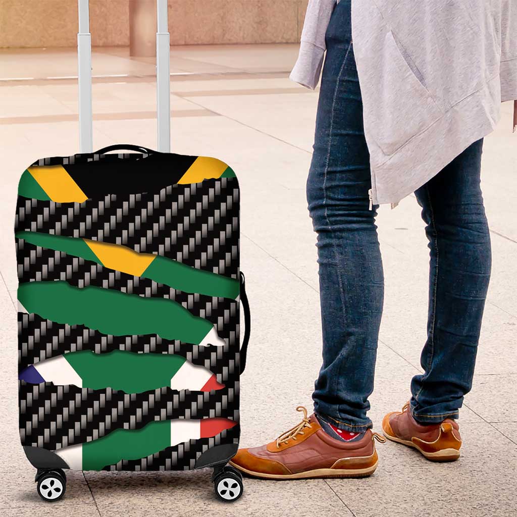South Africa Beast Luggage Cover Ripped Flag Graphic - Wonder Print Shop
