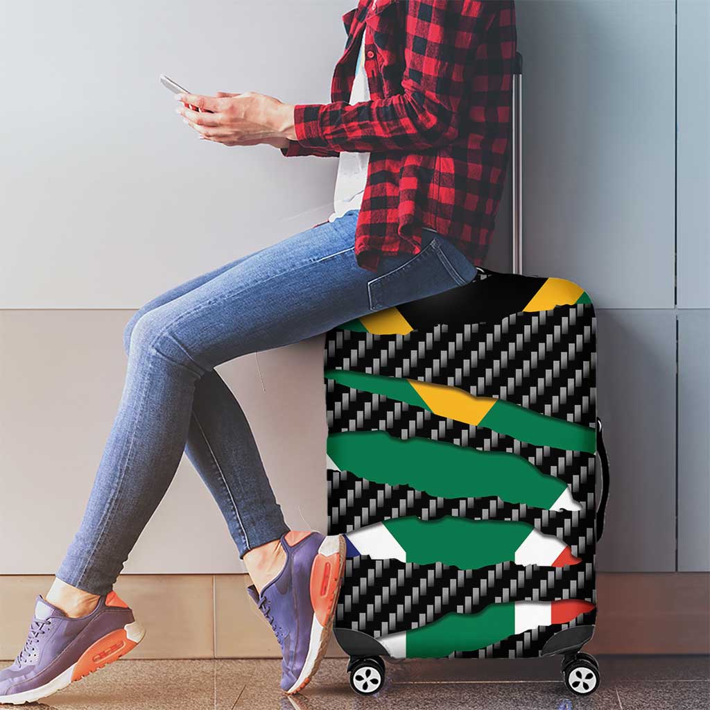 South Africa Beast Luggage Cover Ripped Flag Graphic - Wonder Print Shop