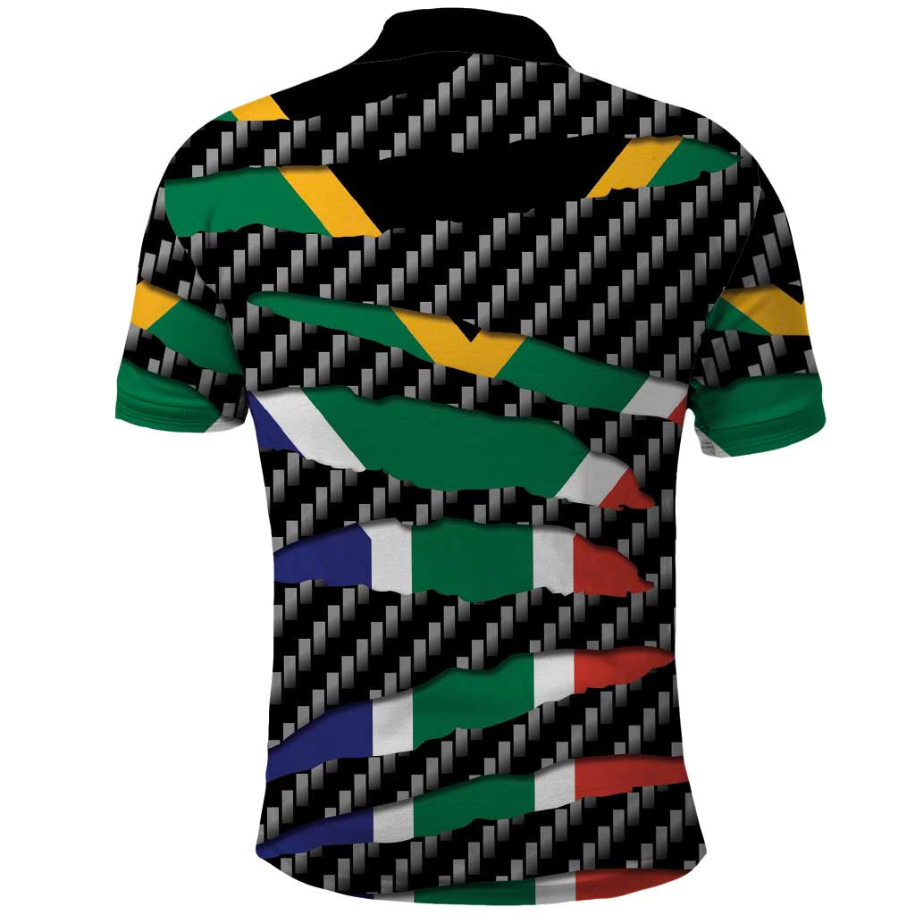 South Africa Beast Polo Shirt Ripped Flag Graphic - Wonder Print Shop