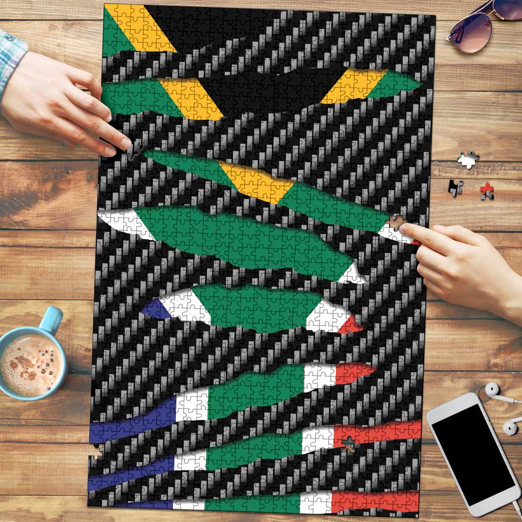 South Africa Beast Puzzle Ripped Flag Graphic - Wonder Print Shop