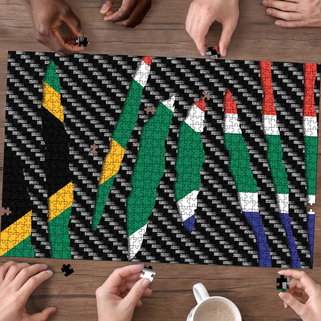 South Africa Beast Puzzle Ripped Flag Graphic - Wonder Print Shop