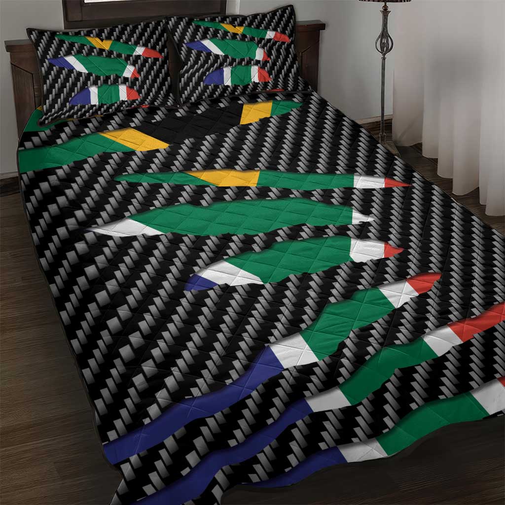 South Africa Beast Quilt Bed Set Ripped Flag Graphic - Wonder Print Shop