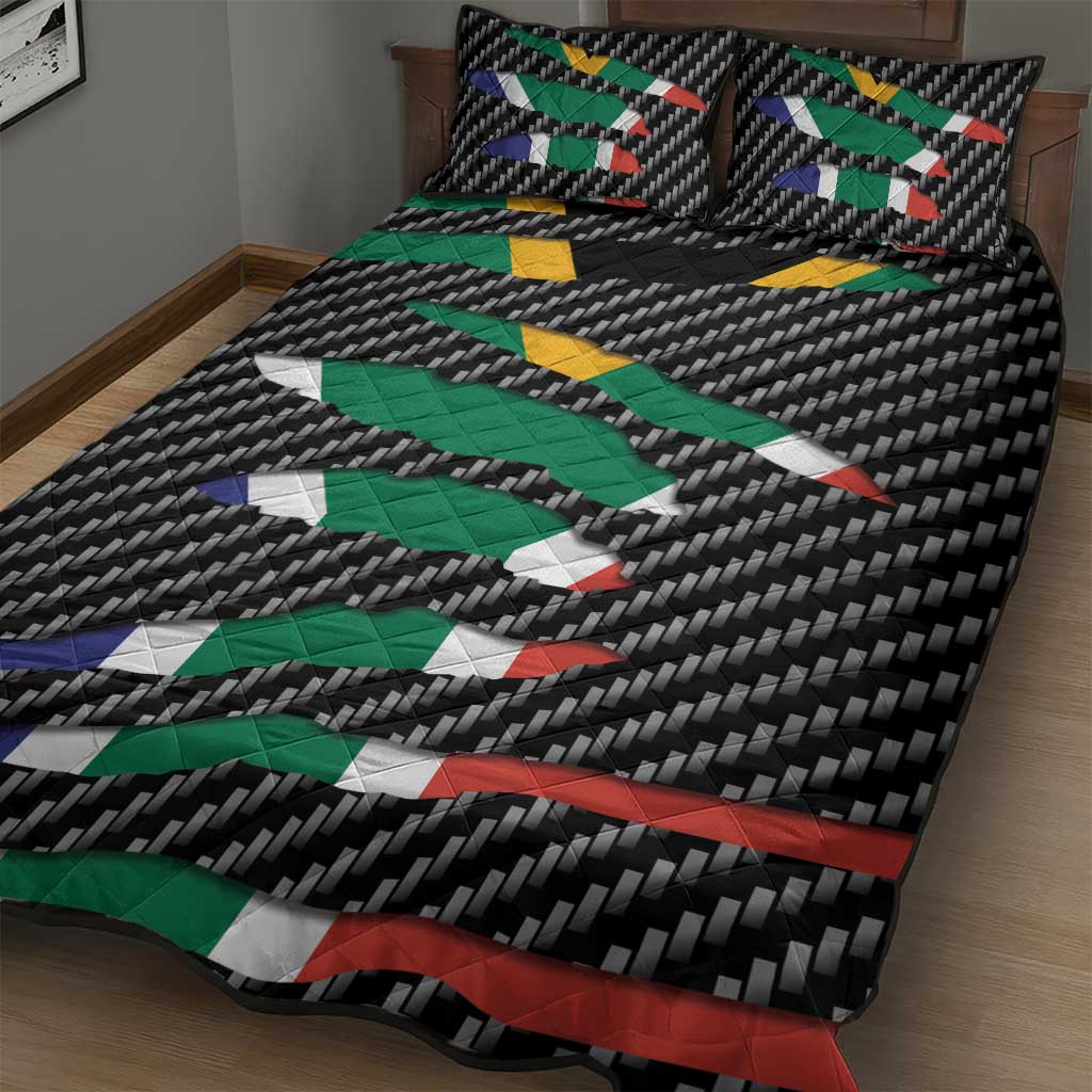 South Africa Beast Quilt Bed Set Ripped Flag Graphic - Wonder Print Shop