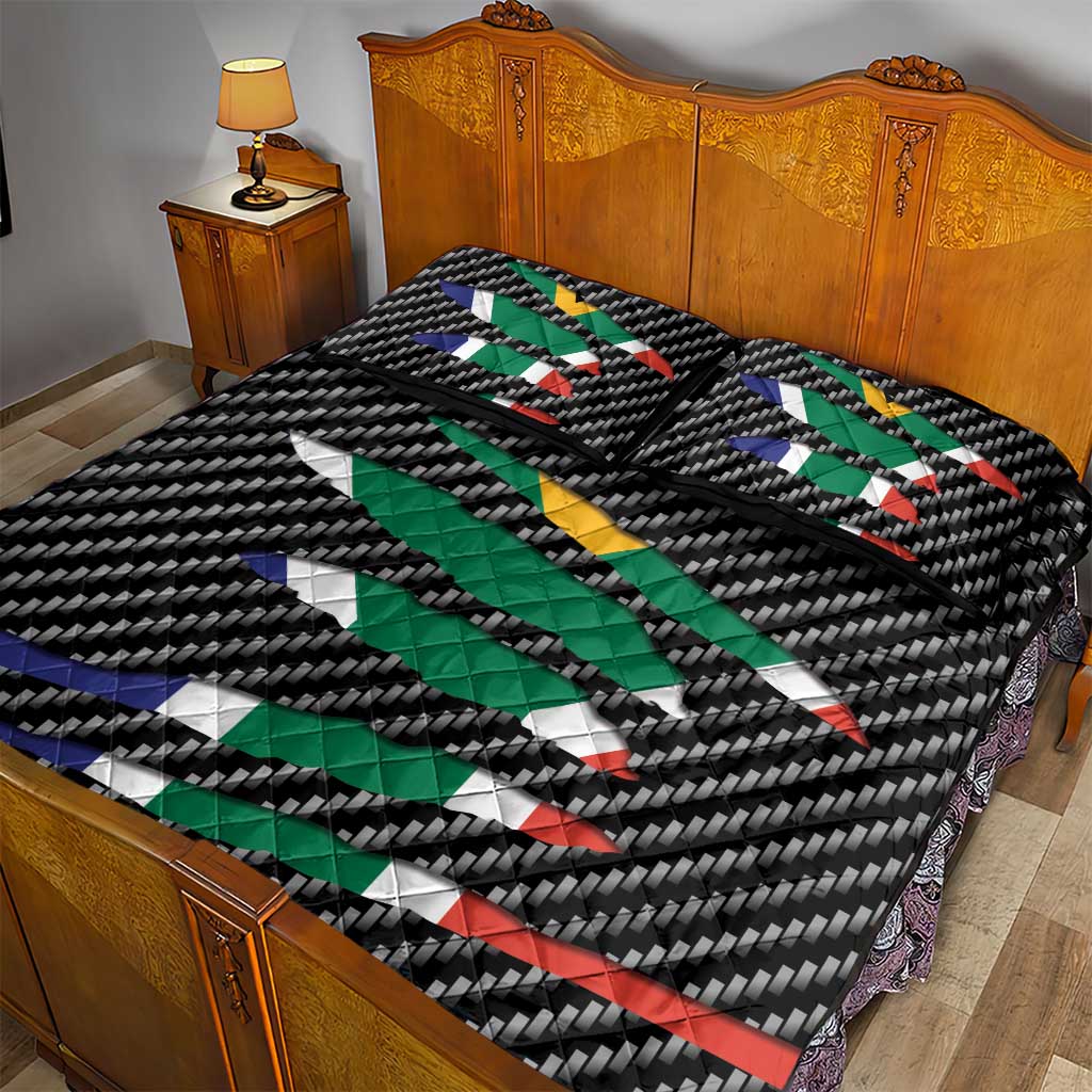 South Africa Beast Quilt Bed Set Ripped Flag Graphic - Wonder Print Shop