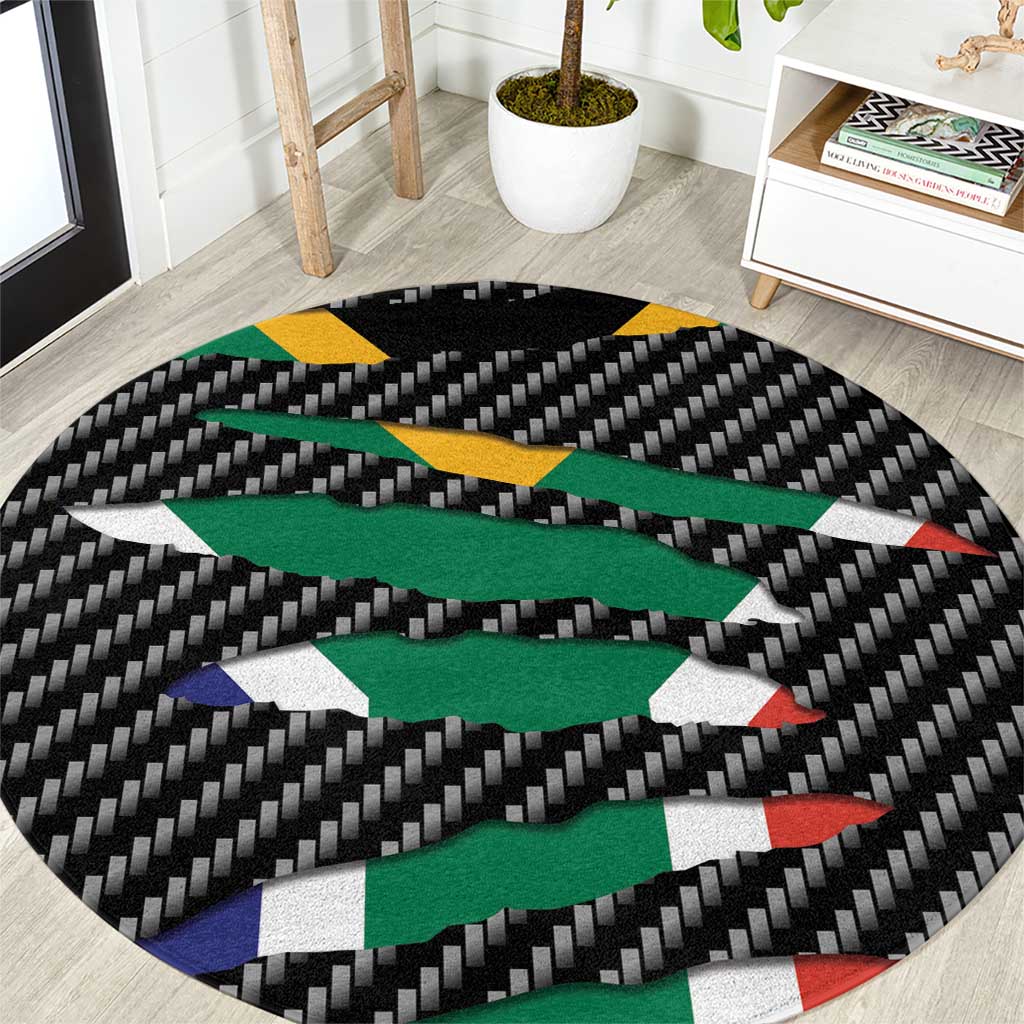 South Africa Beast Round Carpet Ripped Flag Graphic - Wonder Print Shop
