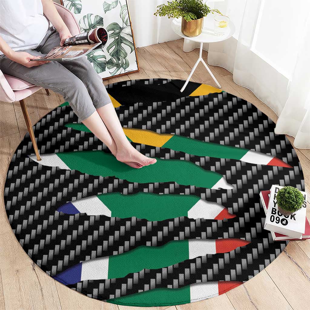 South Africa Beast Round Carpet Ripped Flag Graphic - Wonder Print Shop