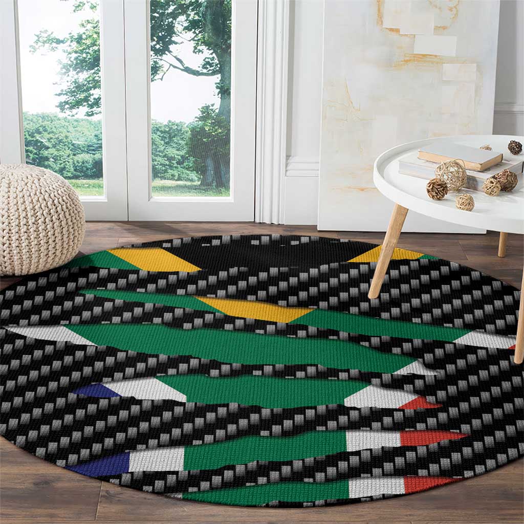 South Africa Beast Round Carpet Ripped Flag Graphic - Wonder Print Shop