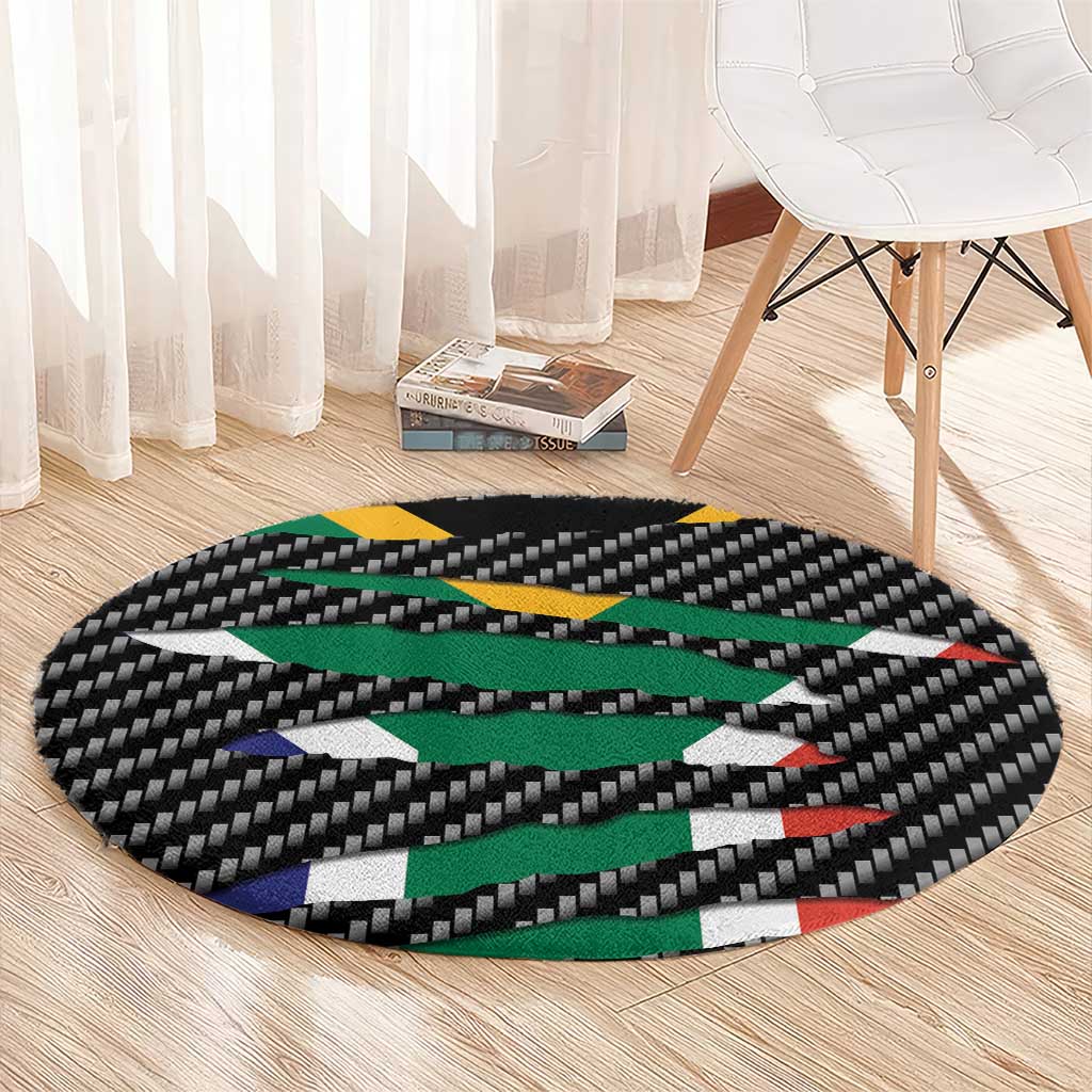 South Africa Beast Round Carpet Ripped Flag Graphic - Wonder Print Shop