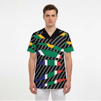 South Africa Beast Scrub Top Ripped Flag Graphic - Wonder Print Shop