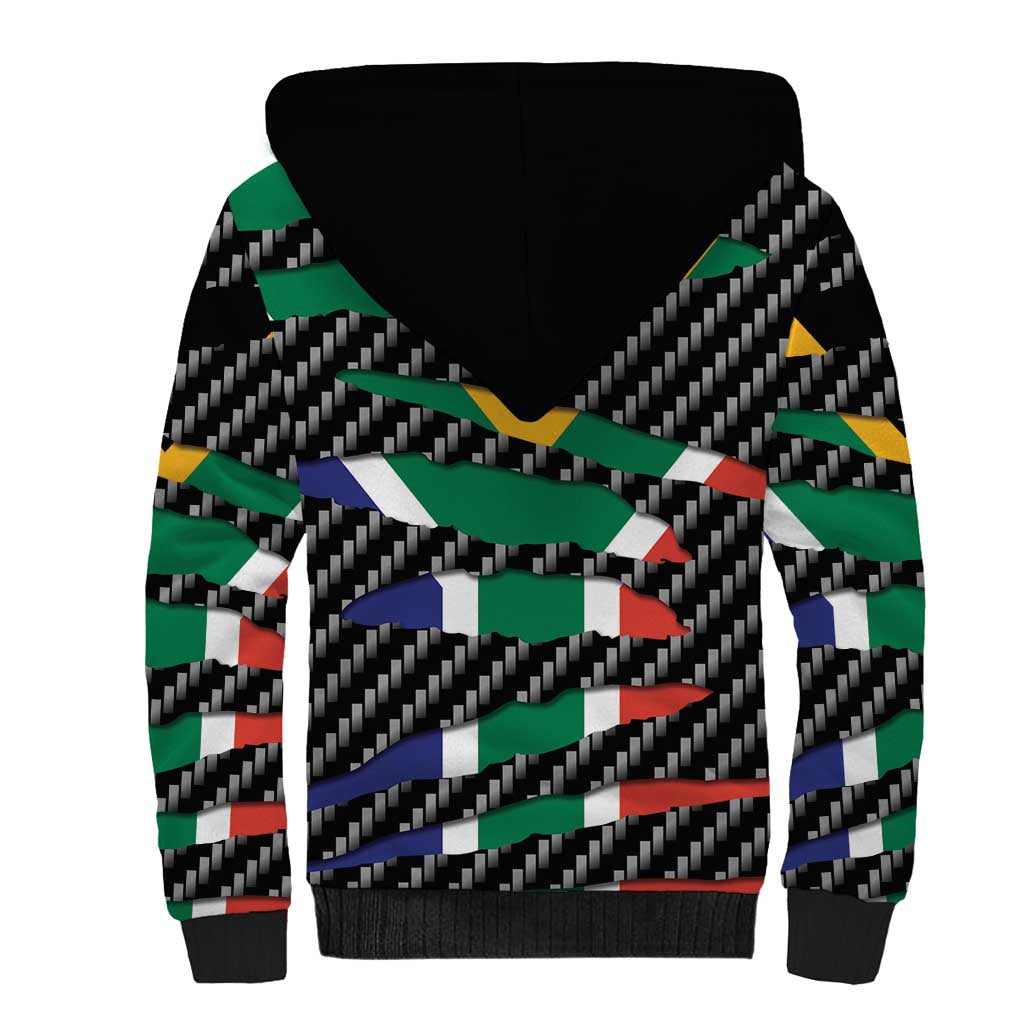 South Africa Beast Sherpa Hoodie Ripped Flag Graphic - Wonder Print Shop