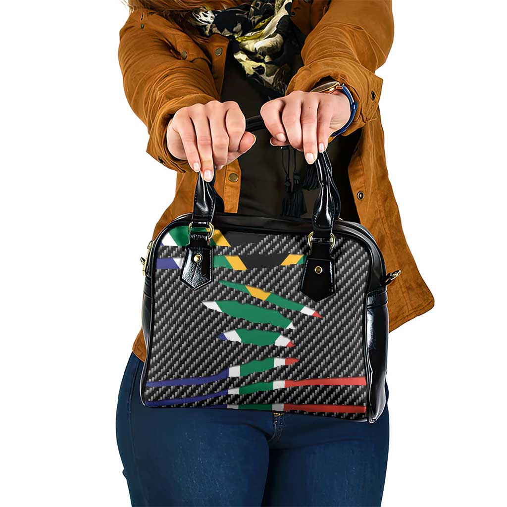 South Africa Beast Shoulder Handbag Ripped Flag Graphic - Wonder Print Shop