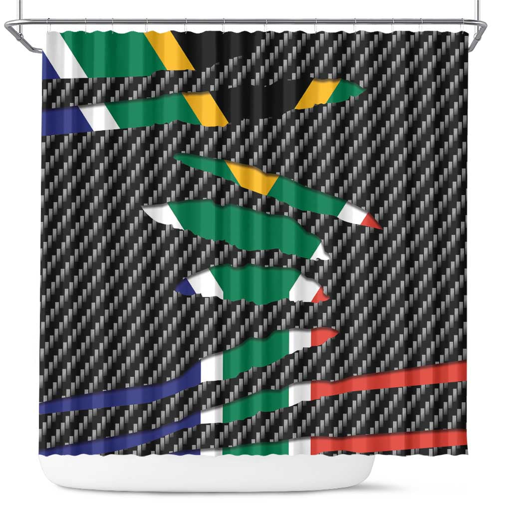 South Africa Beast Shower Curtain Ripped Flag Graphic - Wonder Print Shop