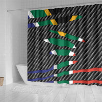 South Africa Beast Shower Curtain Ripped Flag Graphic - Wonder Print Shop