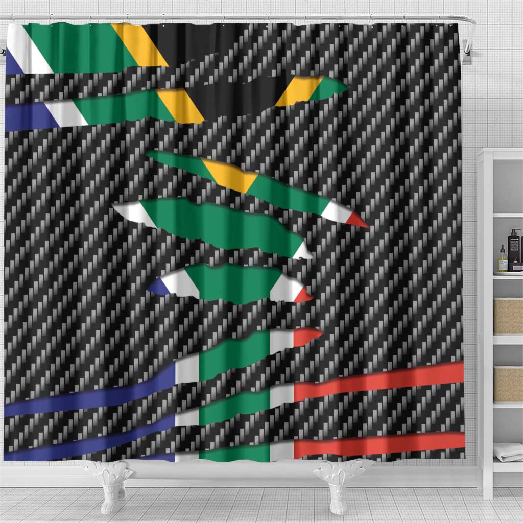 South Africa Beast Shower Curtain Ripped Flag Graphic - Wonder Print Shop