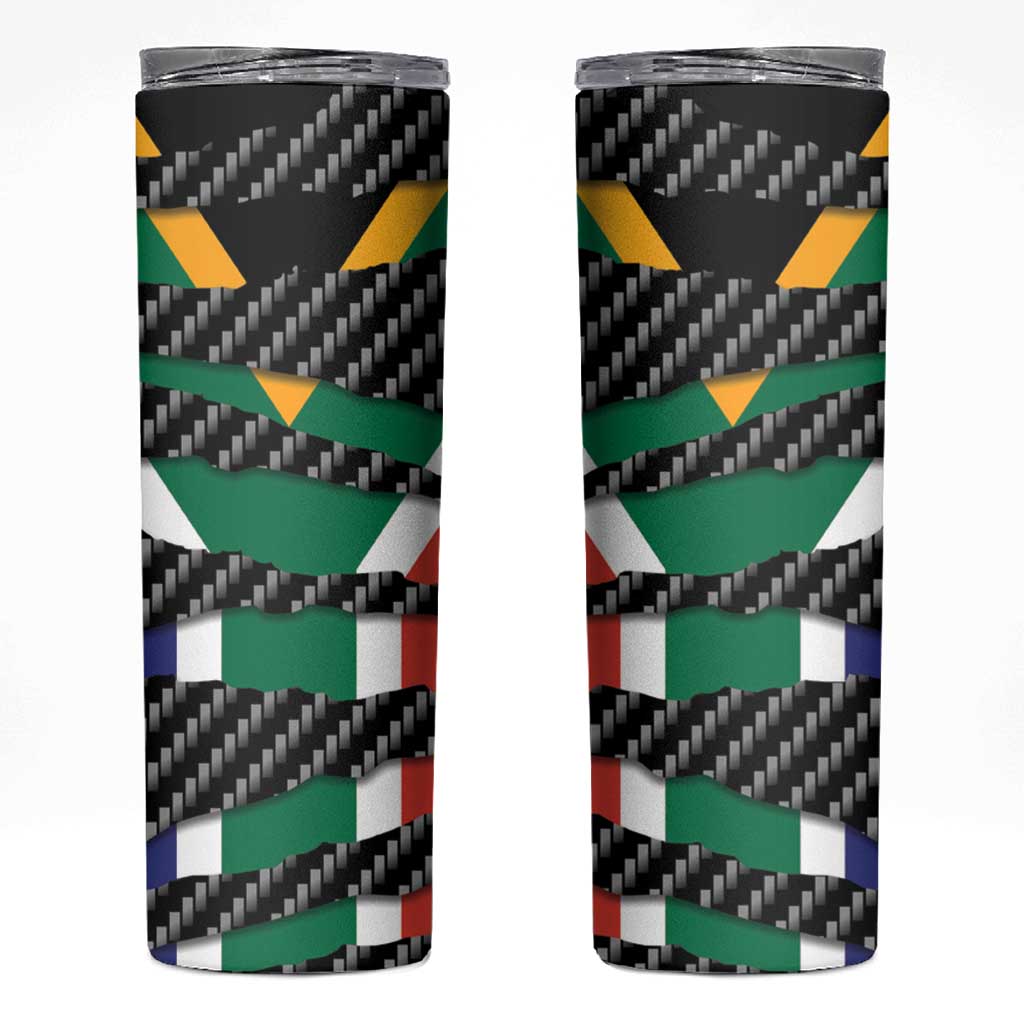 South Africa Beast Skinny Tumbler Ripped Flag Graphic - Wonder Print Shop