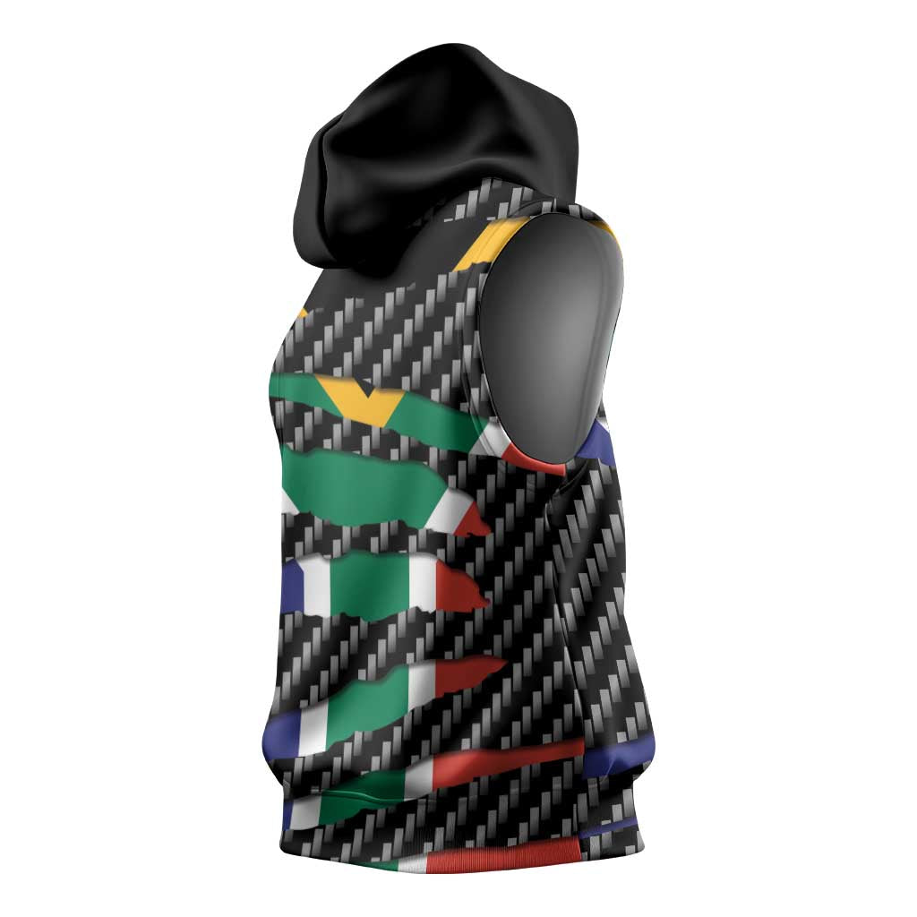 South Africa Beast Sleeveless Hoodie Ripped Flag Graphic - Wonder Print Shop