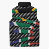 South Africa Beast Sleeveless Puffer Jacket Ripped Flag Graphic - Wonder Print Shop