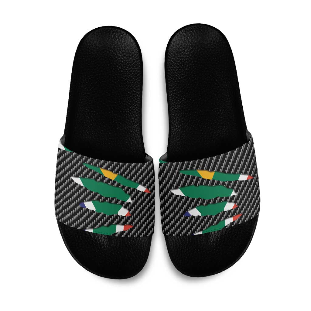 South Africa Beast Slide Sandals Ripped Flag Graphic - Wonder Print Shop