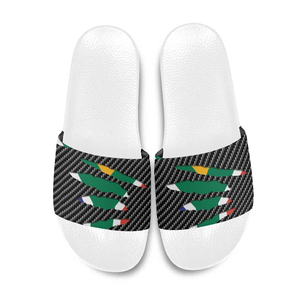 South Africa Beast Slide Sandals Ripped Flag Graphic - Wonder Print Shop