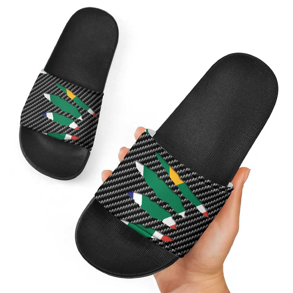 South Africa Beast Slide Sandals Ripped Flag Graphic - Wonder Print Shop