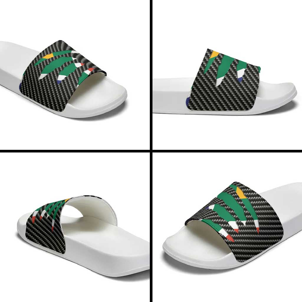 South Africa Beast Slide Sandals Ripped Flag Graphic - Wonder Print Shop