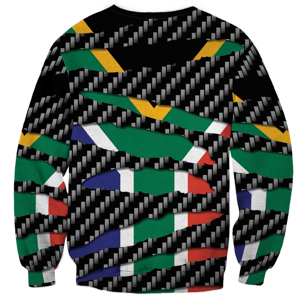 South Africa Beast Sweatshirt Ripped Flag Graphic - Wonder Print Shop
