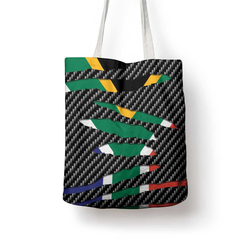 South Africa Beast Tote Bag Ripped Flag Graphic - Wonder Print Shop