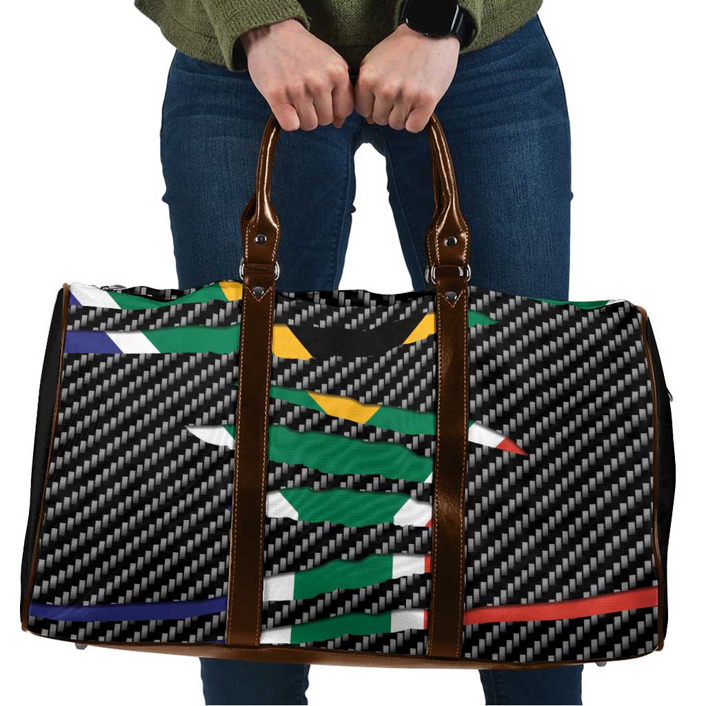 South Africa Beast Travel Bag Ripped Flag Graphic - Wonder Print Shop