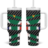 South Africa Beast Tumbler With Handle Ripped Flag Graphic - Wonder Print Shop