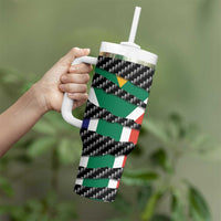 South Africa Beast Tumbler With Handle Ripped Flag Graphic - Wonder Print Shop