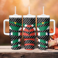 South Africa Beast Tumbler With Handle Ripped Flag Graphic - Wonder Print Shop