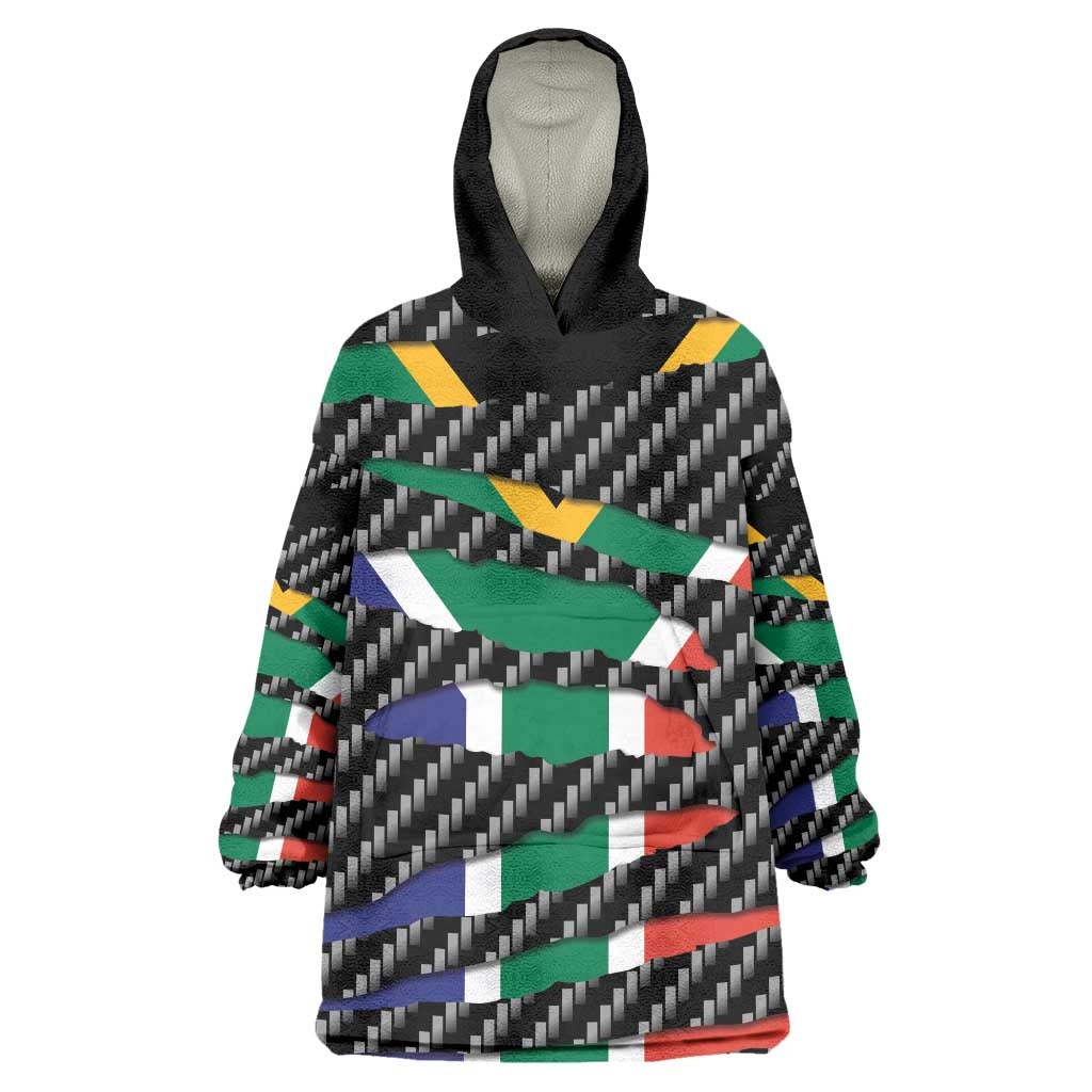 South Africa Beast Wearable Blanket Hoodie Ripped Flag Graphic - Wonder Print Shop