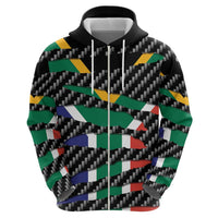 South Africa Beast Zip Hoodie Ripped Flag Graphic - Wonder Print Shop