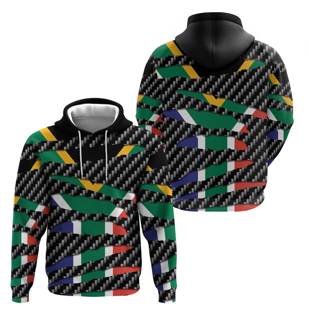 South Africa Beast Zip Hoodie Ripped Flag Graphic - Wonder Print Shop