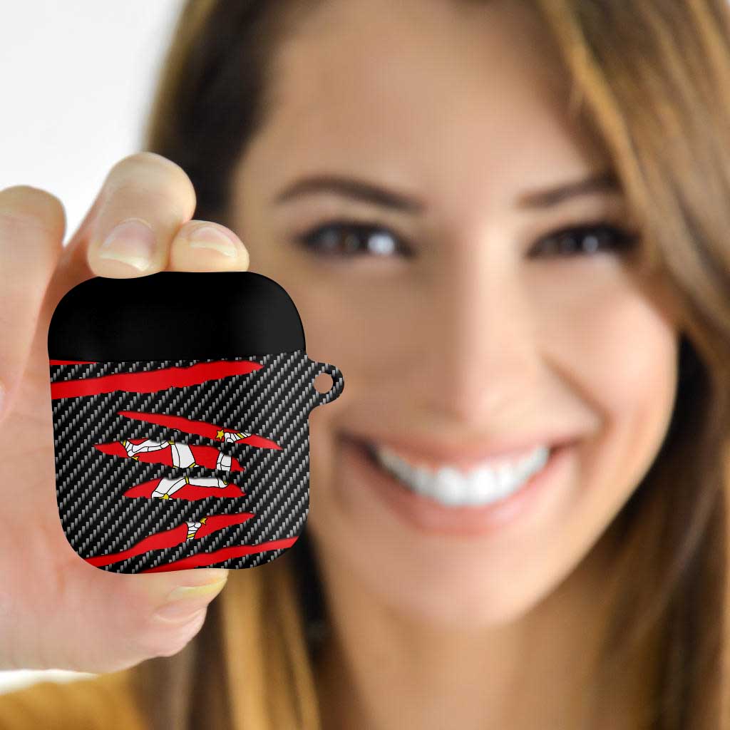 Isle of Man Beast AirPods Case Ripped Flag Graphic - Wonder Print Shop